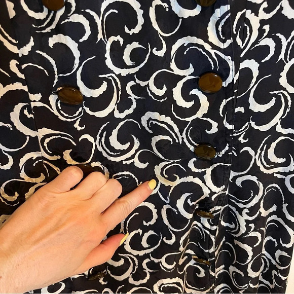 Vintage Maggie London Jeannene Booher Silk Dress Black Double Breast padded 12 - Picture 3 of 11